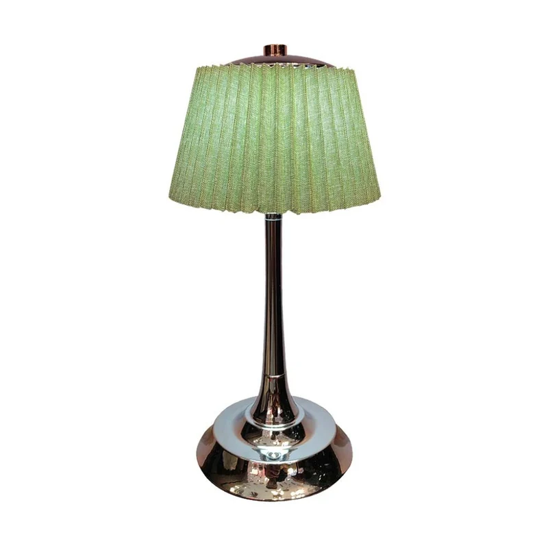 Lampada LED da Tavolo 15W Ricaricabile con Batteria USB-C 3in1 Verde Cromato