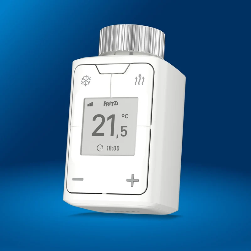 AVM FRITZ Smart Thermo 302 – Smart-Thermostat – Eingebautes Display, Batteriebetrieben, Innenbereich
