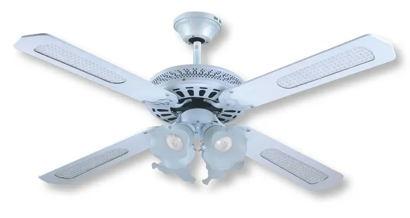 Ventilatore da Soffitto con Luce 4 Pale MDF – 65W Bianco Ø105 cm