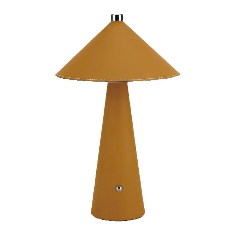 Lampada LED da Tavolo 3W Ricaricabile Touch USB‑C Gialla in Pelle