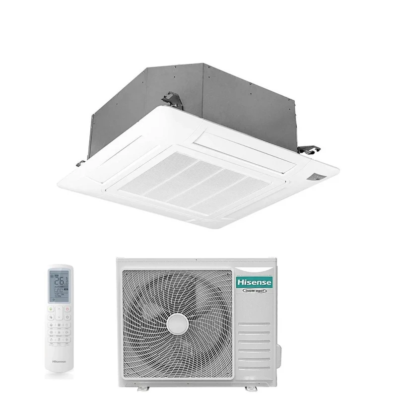 Condizionatore a Cassetta Hisense TURBO 36000 Btu AUC105UR4RKC8 + AUW105U4RW8 R-32 Wi-Fi Optional con Telecomando e Pannello Incluso