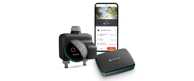 Gardena Smart Dual Water Control – Zubehör – Batteriebetrieb, 12 bar – für Gardena smart App