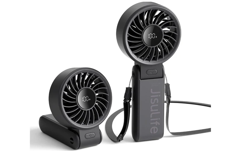 Jisulife Handventilator Handheld Fan 7 – 3600 mAh, Akkubetrieb, USB, Schwarz