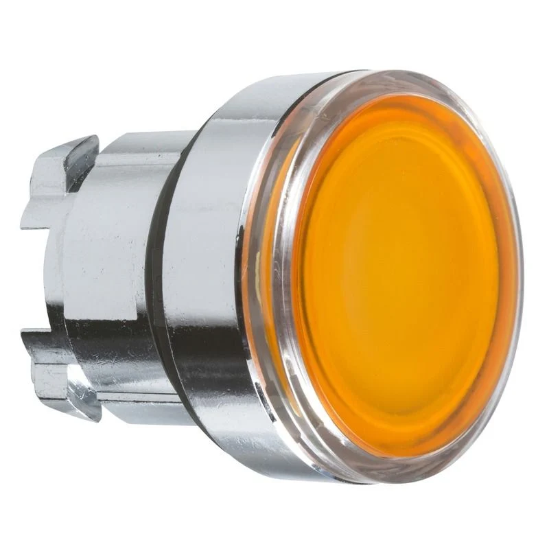 SCHNEIDER ZB4BA58 - Testa pulsante luminoso Ø22 - arancione - per inserimento etichetta- per LED universale