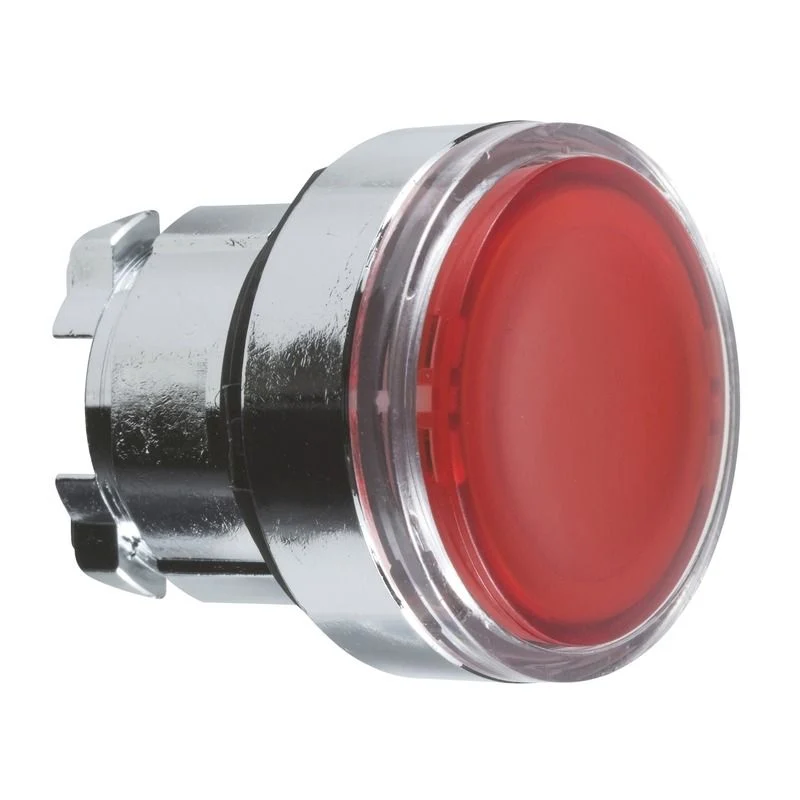 SCHNEIDER ZB4BA48 - Testa pulsante luminoso Ø22 - rosso - per inserimento etichetta- per LED universale