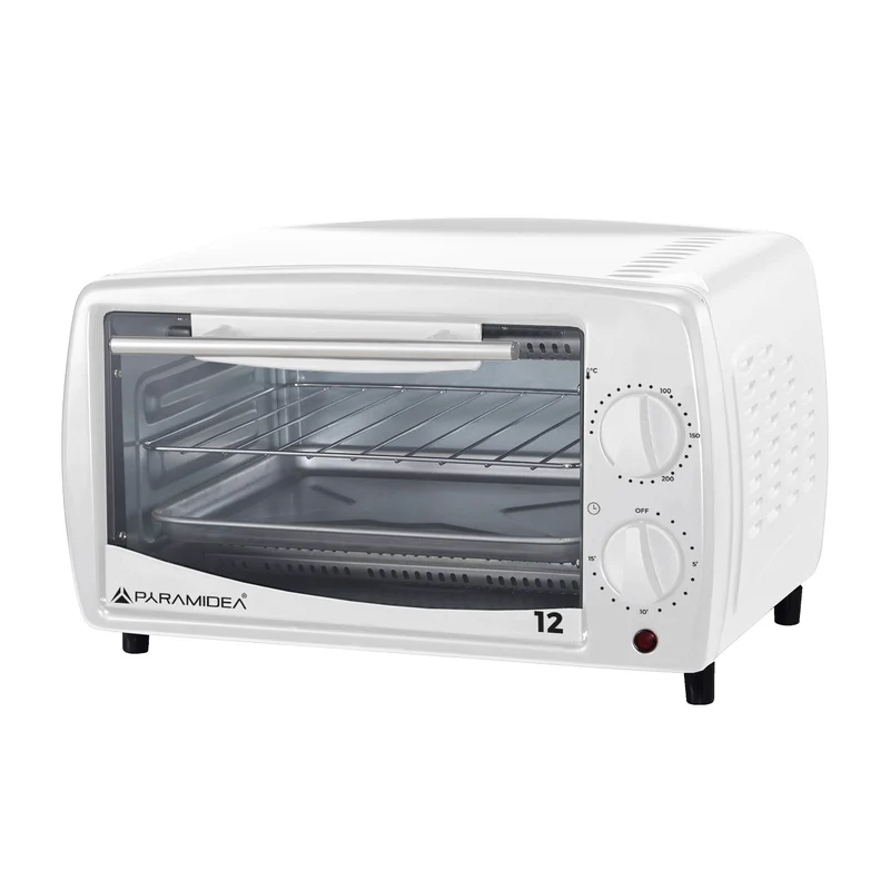 PYRAMIDEA Forno Elettrico Capacità 12 Litri 650 Watt con Timer Colore Bianco