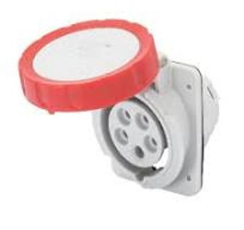 GEWISS GW62232H - Presa Fissa Da Incasso A 10° HP, IP66/IP67, 3P+N+T 16A 380-415V 50/60hz, Rosso, 6H, Cablaggio A Vite