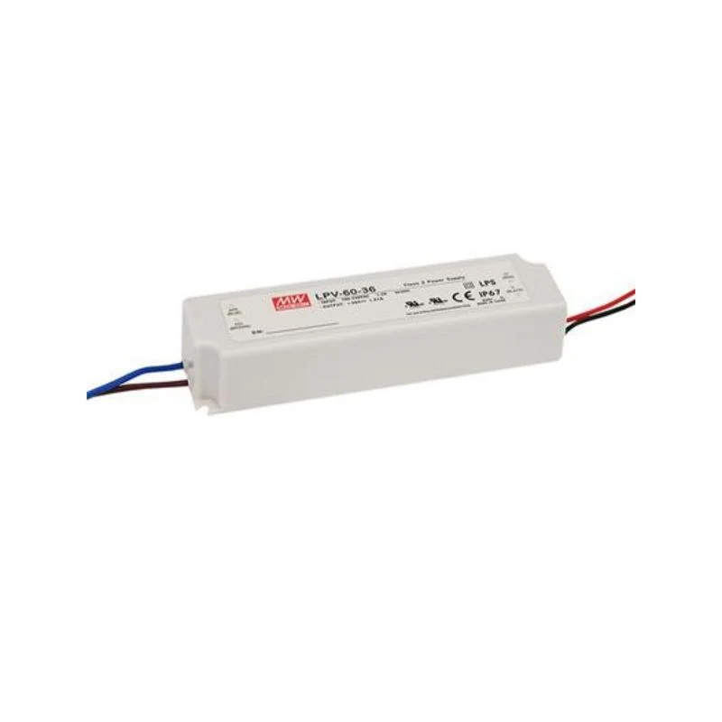 MEANWEELL LPV-60-24 - DRIVER LED MEANWELL PLASTICA IP67 60W 24V