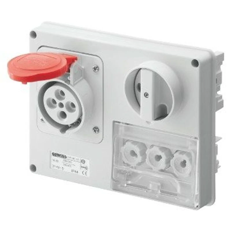 GEWISS GW66130 - Presa Interbl. Gewiss 3P+T 16A 400V 6H IP44 Portafusibili