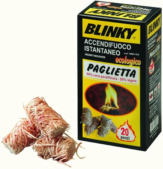 ACCENDIFUOCO BLINKY ECOLOGICO PAGLIETTA LEGNO-CERA PEZZI 20