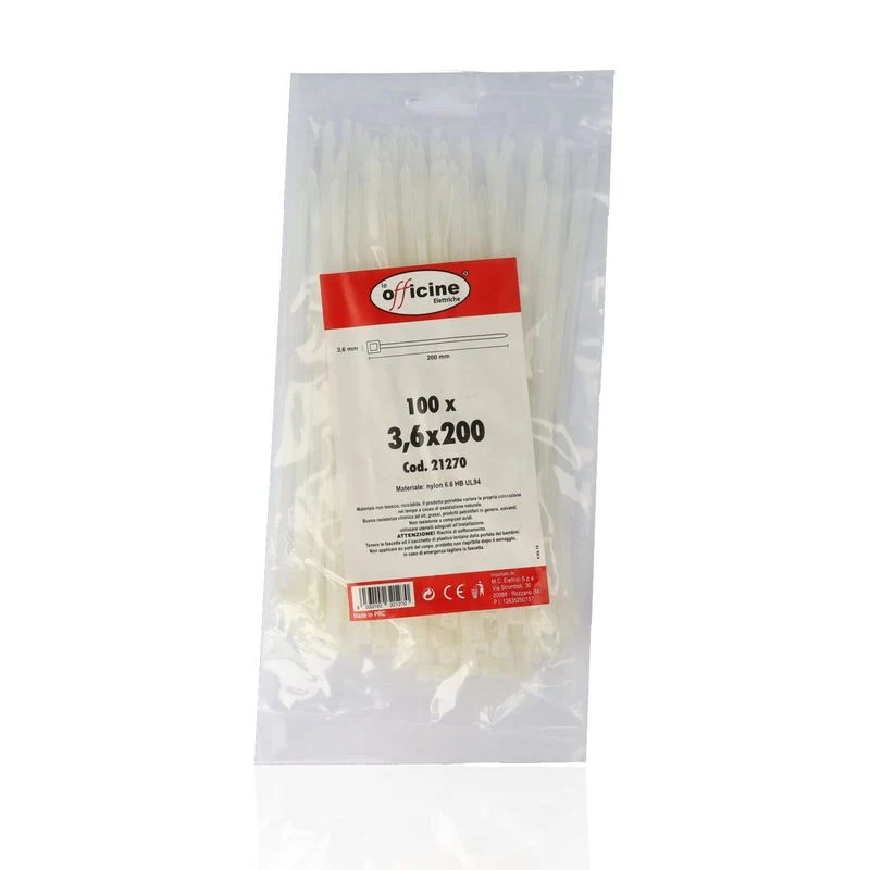 Fascette in nylon 200x3,6 - 100pz. Color neutro
