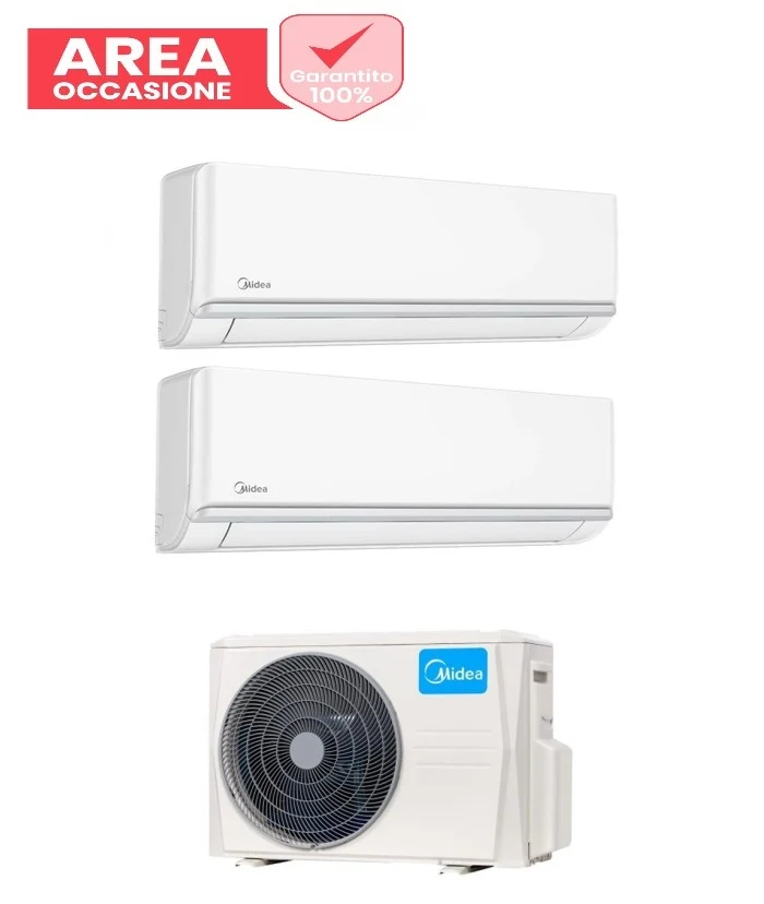 AREA OCCASIONE 5082 Condizionatore Dual Split Midea Elegance 9+9 con M2OH-14HFN8-Q R-32 Wi-Fi Optional