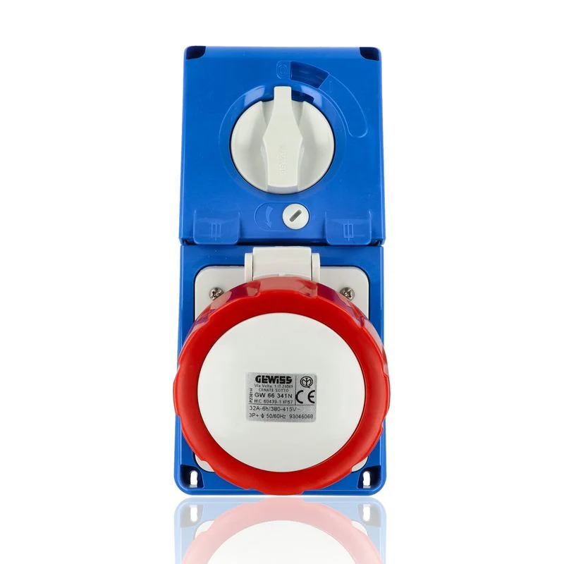 GEWISS GW66341N - Presa Interbloccata Verticale 3P+T 32A 400V 6H IP67 Fusibili