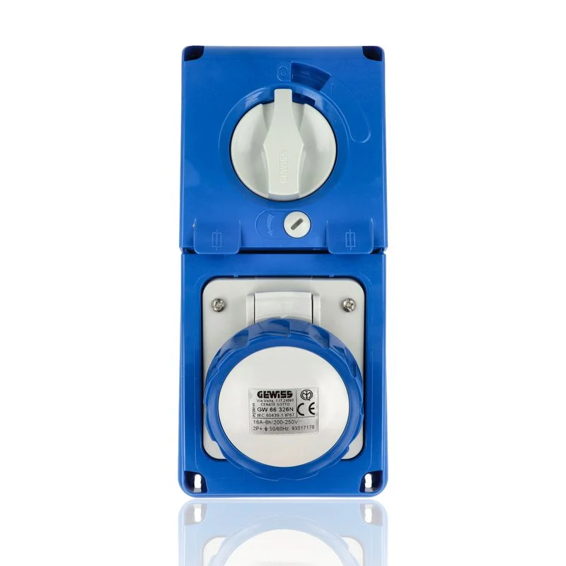 GEWISS GW66326N - Presa Interbloccata Verticale 2P+T 16A 250V 6H IP67 Fusibili