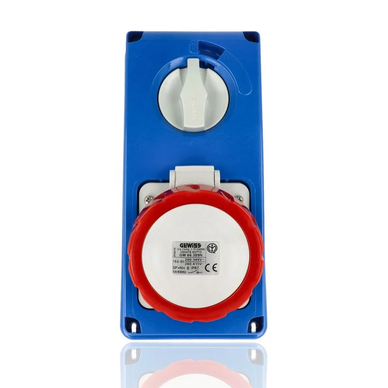 GEWISS GW66309N - Presa fissa interbloccata verticalesenza fondo- senza base portafusibili 3P+N+T 16A 380-415V - 50/60HZ 6H - IP67