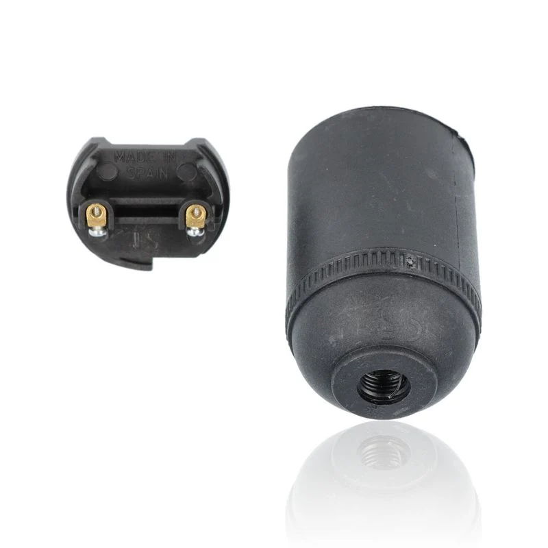 Portalampada nero per lampadine E27