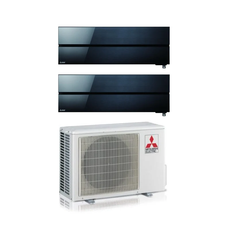 Condizionatore Dual Split Mitsubishi Electric Kirigamine Style Onyx Black 9+9 con MXZ-2F42VF R-32 Wi-Fi Integrato Nero
