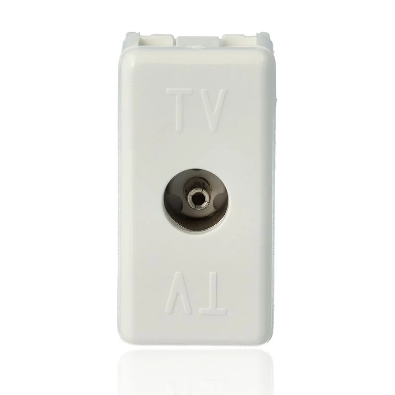 GEWISS GW20228 - Presa Coassiale Tv Resistive - Connettore Iec Femmina 9,5Mm - Diretta - 1 Modulo - System White