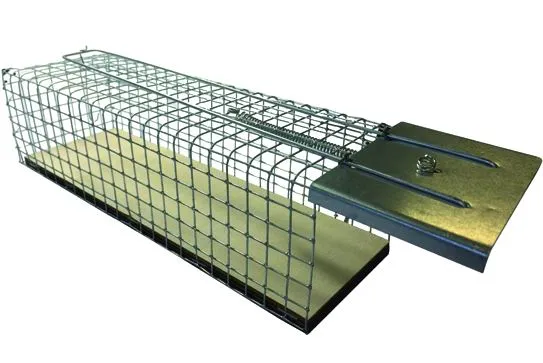 Trappola per topi a galleria con base in legno