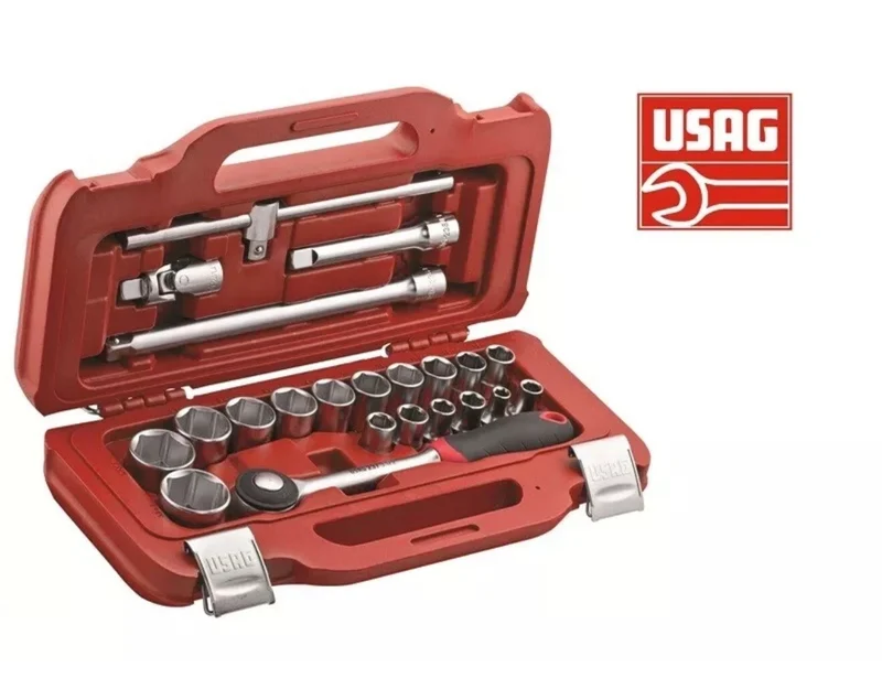 USAG U06010003 - Assortimento in cassetta modulare con bussole esagonali (22 pz)