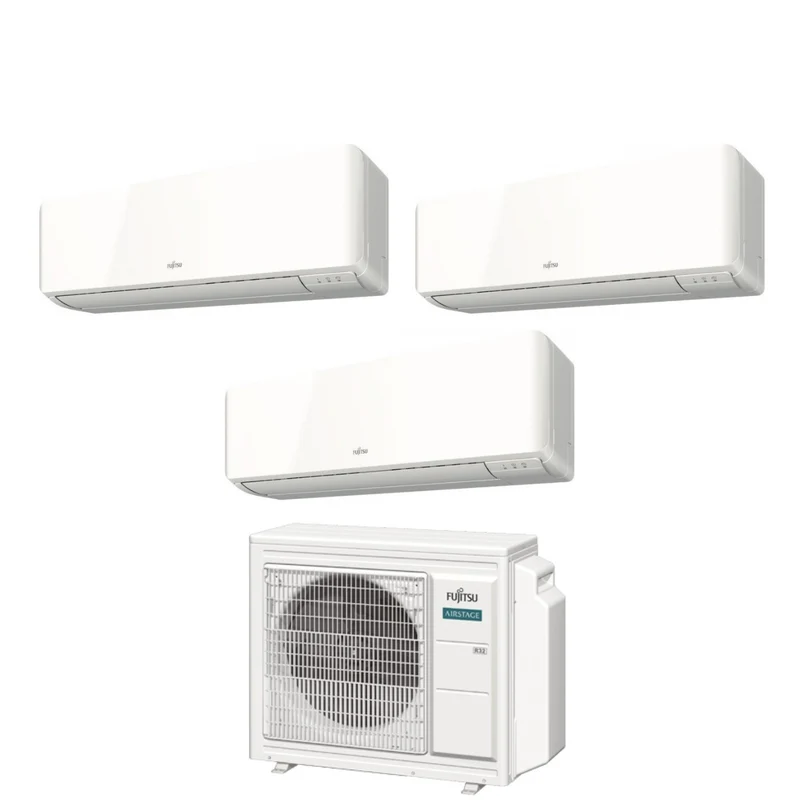 OUT - Condizionatore Trial Split Fujitsu KM 7+9+12 con AOEG18KBCA3 R-32 Wi-Fi Optional