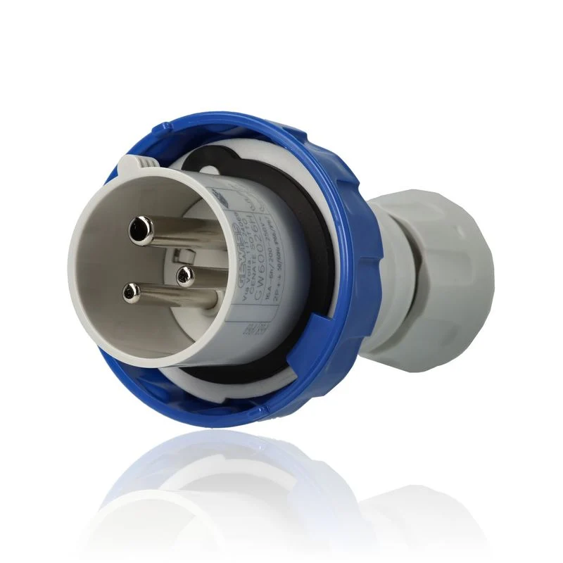 GEWISS GW60026H - Spina mobile dritta HP 2P+T 16 A 200-250V 50/60Hz, 6H, grigia e blu - GW60026H