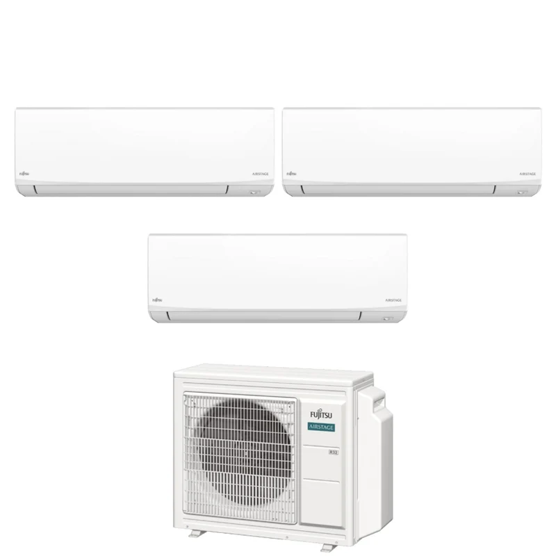 Condizionatore Trial Split Fujitsu KJ White 7+7+9 con AOEG18KBCA3 R-32 Wi-Fi Integrato
