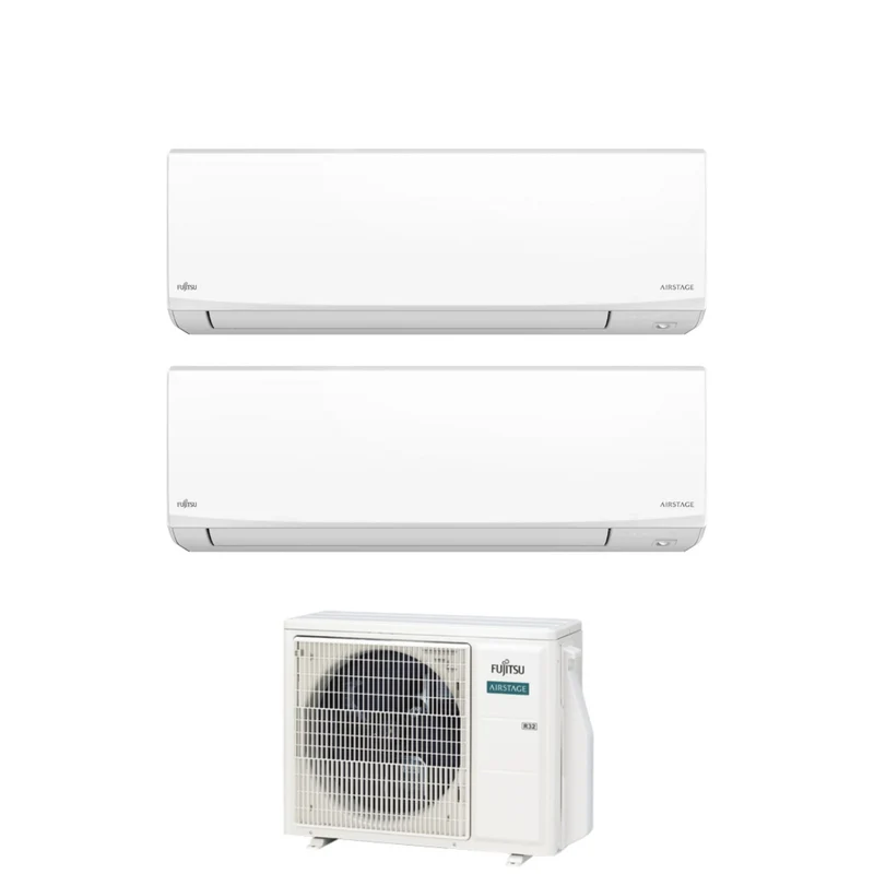 Condizionatore Dual Split Fujitsu KJ White 7+14 con AOEG18KBCA2 R-32 Wi-Fi Integrato