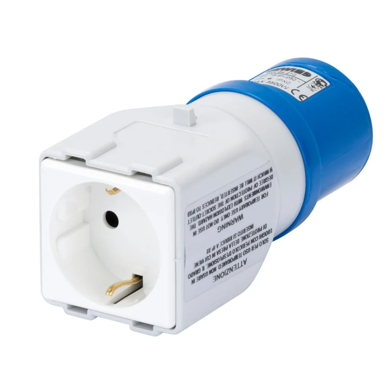 GEWISS GW64210 - Adattatore da industriale a civile 2P+T 16A 230V 1 presa 2P+T standard tedesco