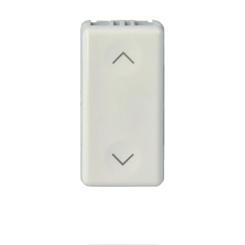 GEWISS GW20521 - Pulsante UnIPolare 250V Ac - Na+Na 10A - Con Interblocco - Simbolo Su- Giu' - 1 Modulo - System White