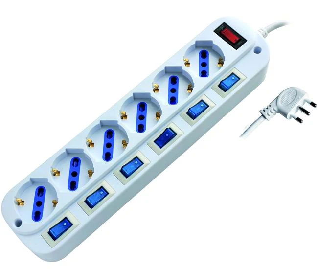 Multipresa a 6 prese con interruttori Vigor