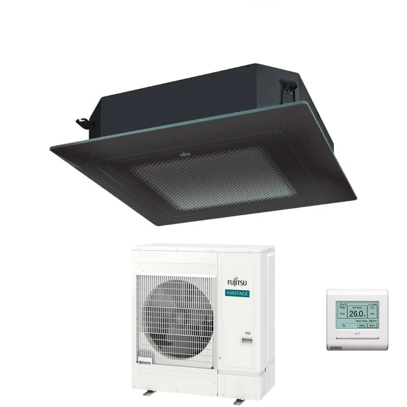 Condizionatore a Cassetta Fujitsu KR Eco Circular Flow Black 54000 Btu AUXG54KRLB Monofase R-32 Wi-Fi Optional con Griglia e Filocomando
