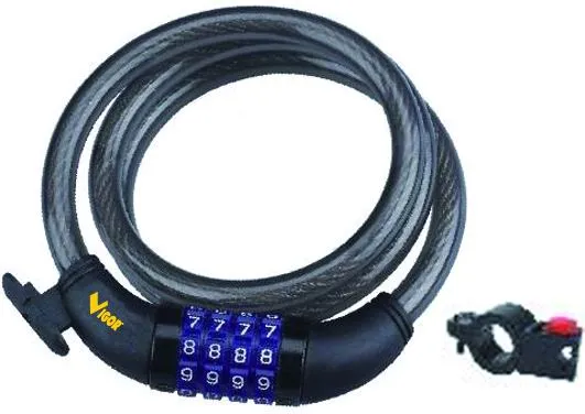 Lucchetto per cicli Vigor a combinazione con spirale