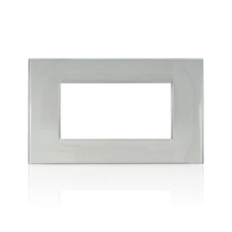 BTICINO LNA4804KG - Placca Quadra 4 Moduli - Grigio Ghiaccio - LivingLight