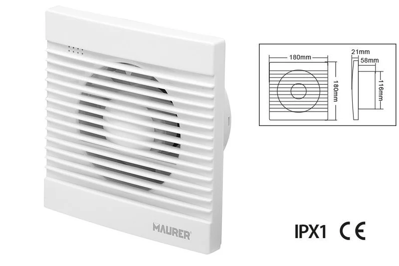 Aspiratore elicoidale da parete Maurer 16W
