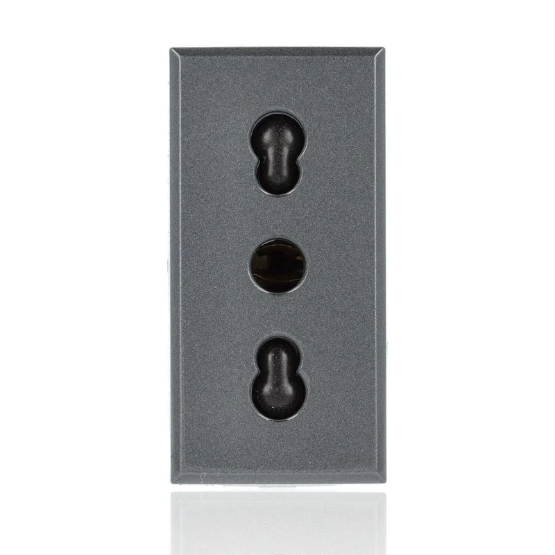 BTICINO HS4180 - Presa 2P+T 10/16A 250 Vac - Bipasso Interasse 19Mm E 26Mm - Alveoli Schermati - Antracite - Axolute