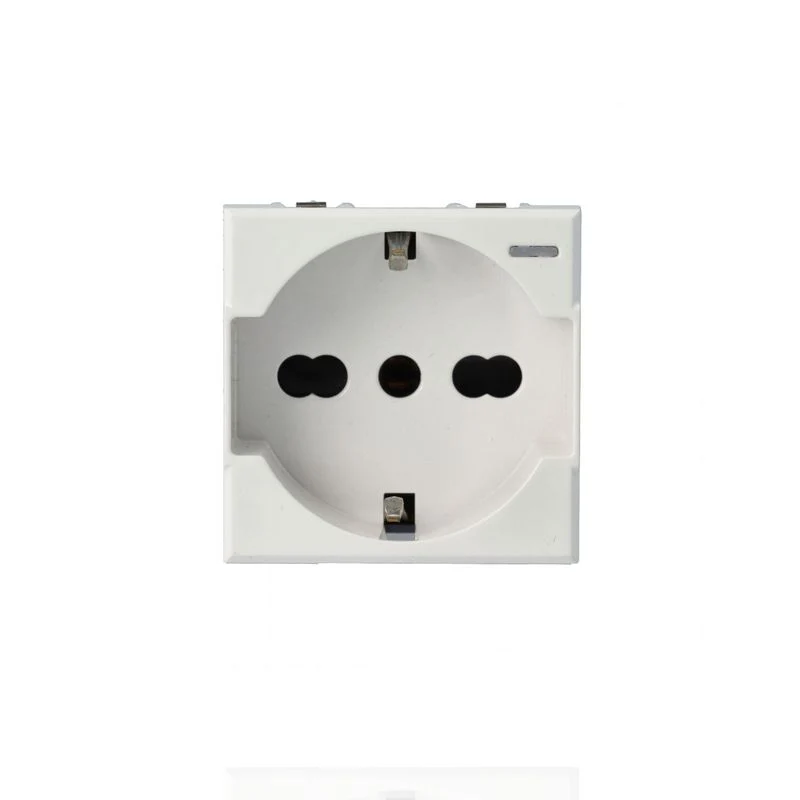 BTICINO HD4140A16 - Presa Standard Tedesco E Bipasso 10/16A 250 V Ac Con Led - Bianco - Axolute