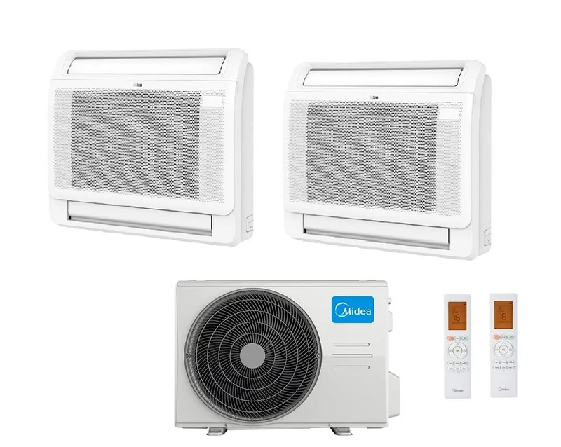 Condizionatore Dual Split Console Midea 9+12 btu con M2OE-18HFN8-Q R-32 Wi-Fi Optional