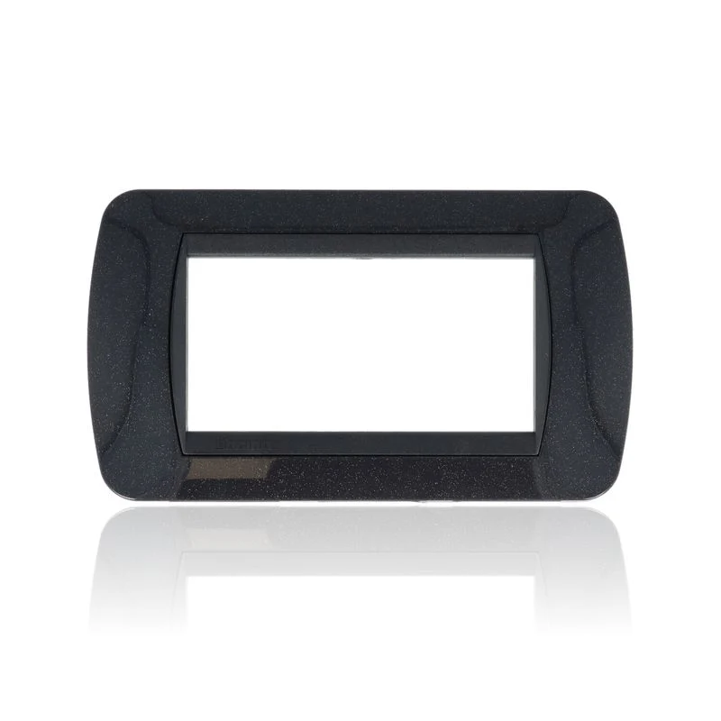 BTICINO L4804PA - Placca 4 Moduli - Acciaio Scuro - LivingLight