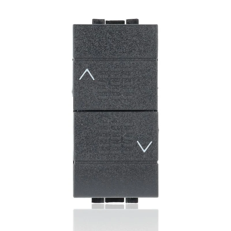 BTICINO L4037 - Pulsante Doppio (1P/No)+(1P/No) Interbloccato 10A 250 Vac - Antracite - LivingLight
