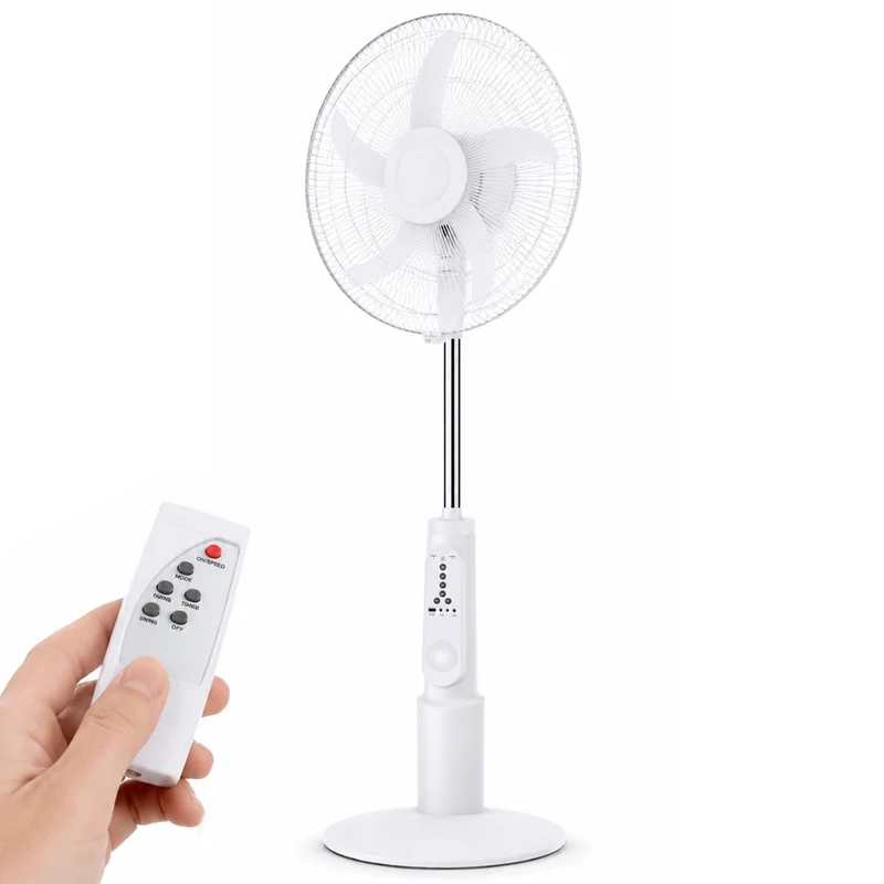 Ventilatore da Terra 105 cm Ricaricabile Ø40cm Potenza 55W e Telecomando Bianco
