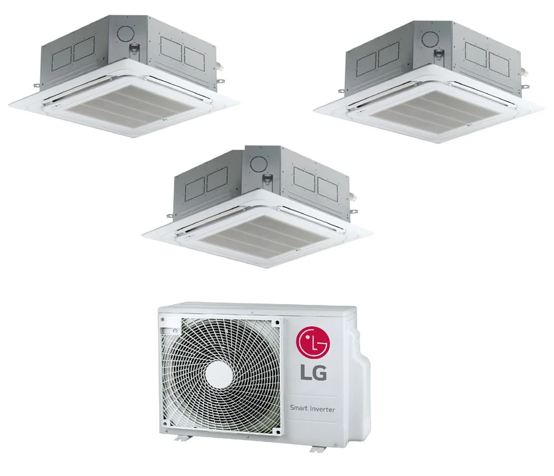Condizionatore a Cassetta Trial Split LG Standard 9+12+12 Btu con MU3R21 R-32 Wi-Fi Optional con Pannello