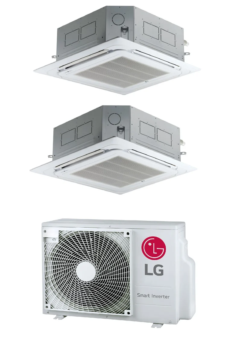 Condizionatore a Cassetta Dual Split LG Standard 9+12 Btu con MU2R15 R-32 Wi-Fi Optional con Pannello