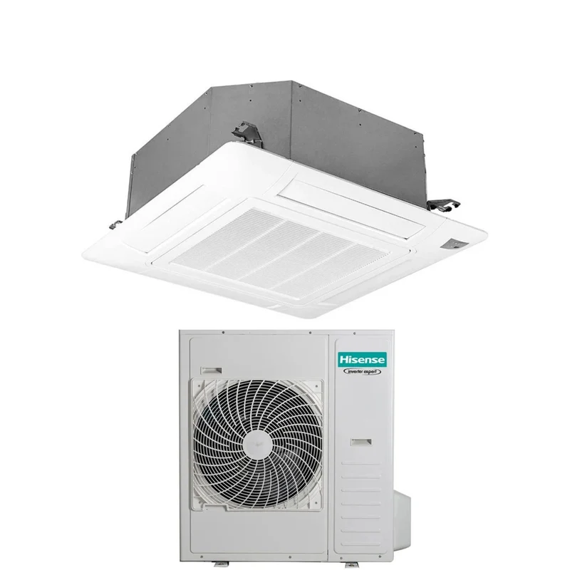 Condizionatore a Cassetta Hisense Turbo 48000 Btu AUC140UR4RKC8 R-32 Wi-Fi Optional con Telecomando e Pannello