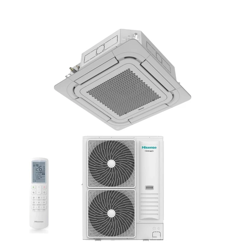 Condizionatore a Cassetta Hisense 48000 Btu AUC140UR4RKC8 Trifase R-32 Wi-Fi Optional con Telecomando e Pannello