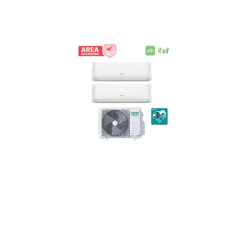 AREA OCCASIONI 2468 Condizionatore Dual Split Hisense Hi-Comfort 9+9 con 2AMW52U4RXC R-32 Wi-Fi Integrato
