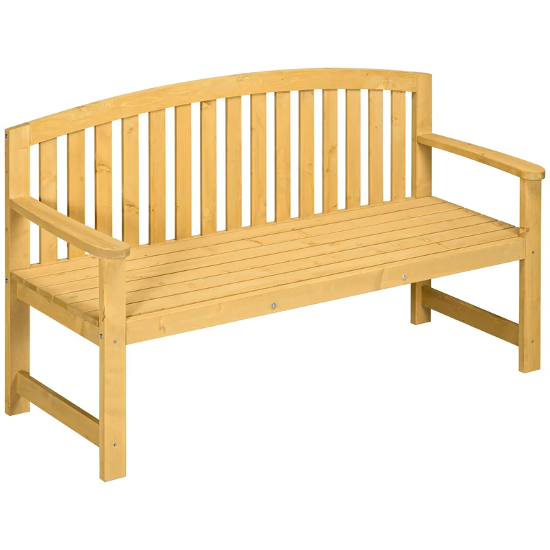 EasyComfort Panchina da Giardino 2 Posti con Seduta e Schienale a Doghe, in Legno di Abete, 143x51x85 cm