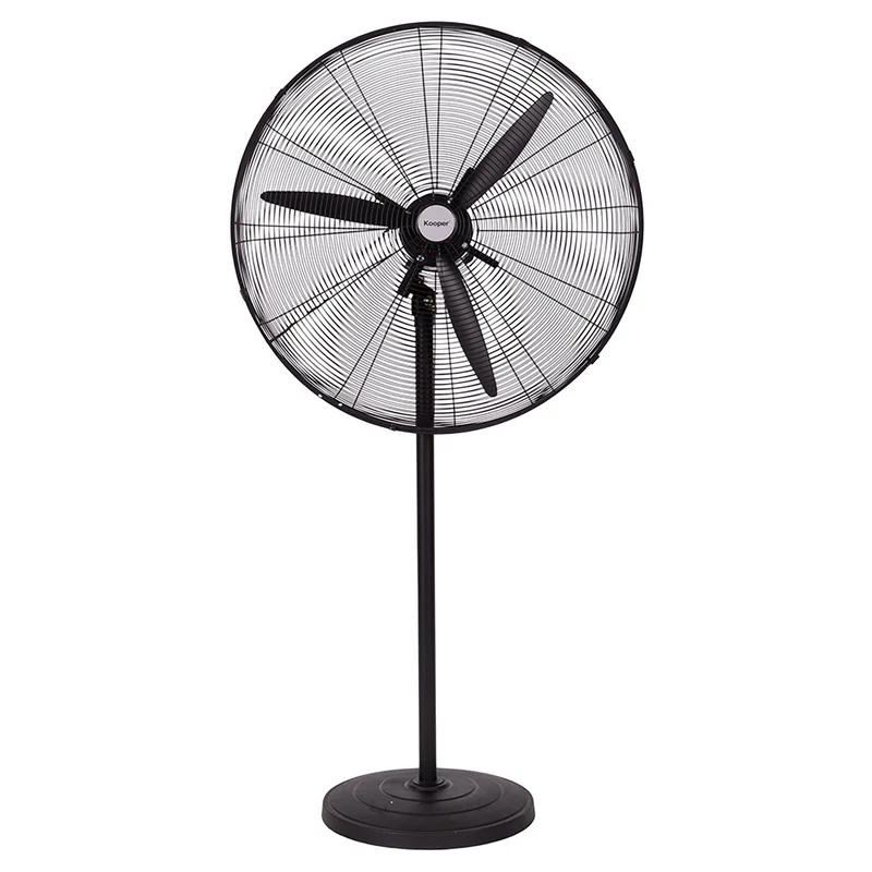 Ventilatore Industriale a Piantana 3 Pale Ø75cm 3 Velocità in Acciaio Laminato Nero