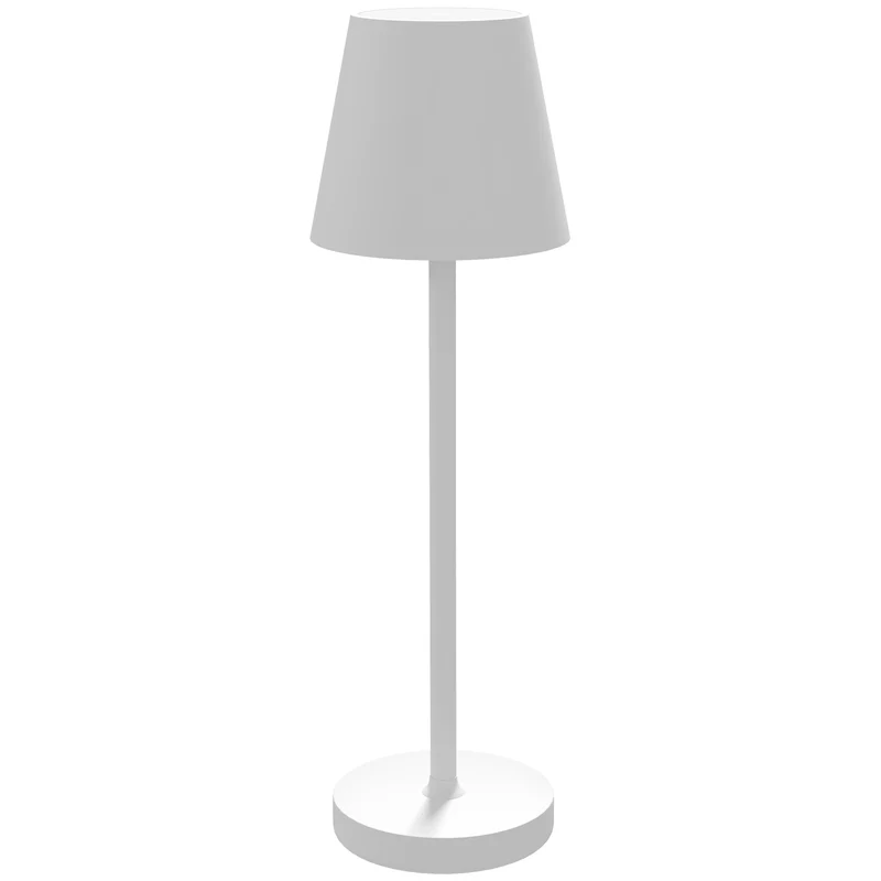 Easycomfort Lampada da Tavolo Portatile in Acrilico e Metallo da 3600mAh con Cavo di Ricarica, Ø11.2x36.5 cm, Bianco