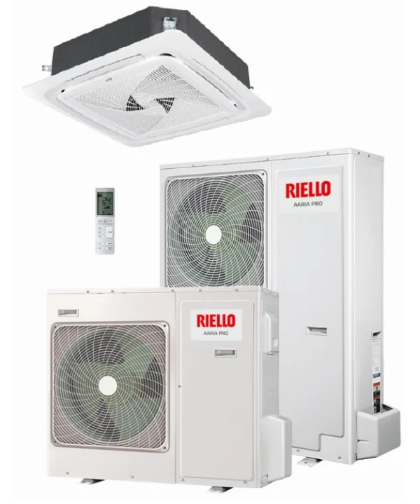 Condizionatore a Cassetta 4 Vie 90x90 Riello 48000 Btu AARIA PRO P AMK 140 P Trifase R-32 con Pannello e Telecomando inclusi